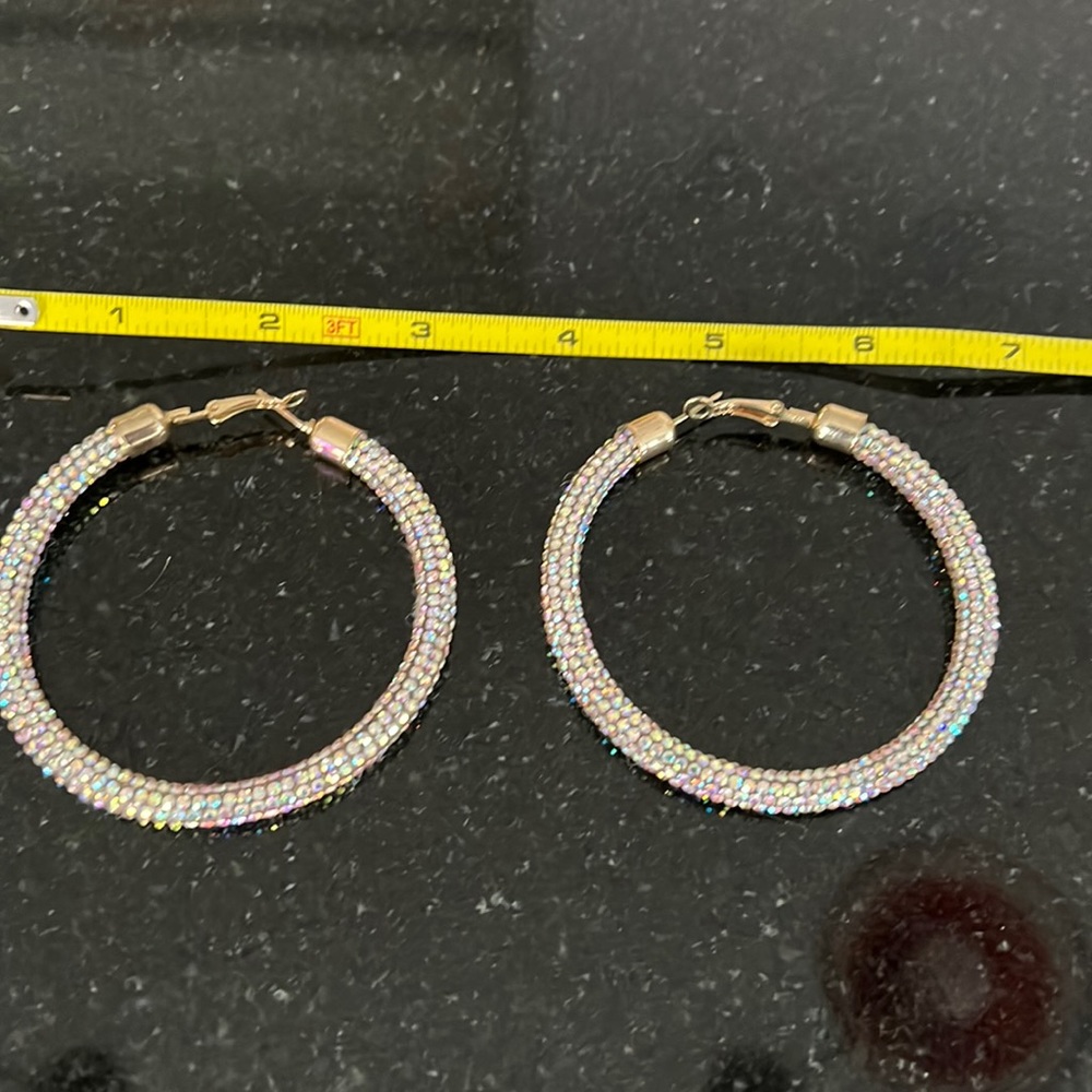 Crystal hoop earrings